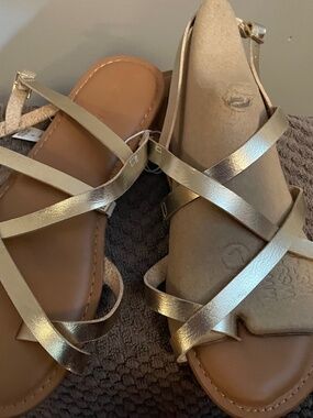 Gold strapped summer sandals